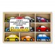 Melissa & Doug Wooden Cars Vehicle Set in Wooden Tray