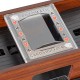 Relaxdays Card Shuffler Electronic, 2 Deck, Battery Operated, Card Sorter Wood, for Poker, Rummy, etc., natural