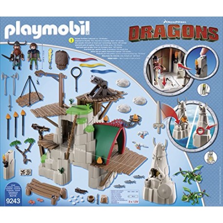 Playmobil 9243 Dreamworks Dragons Berk Island Fortress with Firing Cannons, 4