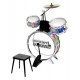 Bontempi JD 4530 Metallic Silver Drum Set with Stool (4