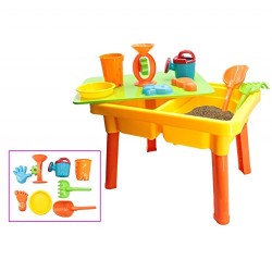 deAO Basic Sand and Water Table with Lid for Toddlers Including Assorted Accessories