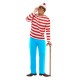 Smiffy's Men's Where's Wally? Costume, Top, Trousers, Glasses & Hat, Colour