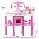 deAO Kitchen Playset with Lights and Sounds Includes Multiple Kitchen Accessories in Color