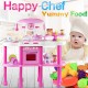 deAO Kitchen Playset with Lights and Sounds Includes Multiple Kitchen Accessories in Color