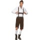 Smiffy's Adult Men's Bavarian Man Costume, Lederhosen Shorts, Braces, Top and Hat, Around the World, Serious Fun, Size