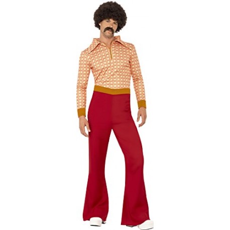 Smiffy's Adult Men's Authentic 70's Guy Costume, Top and High