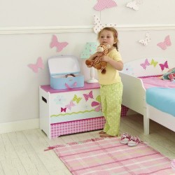 Patchwork Butterflies and Flowers Kids Toy Box