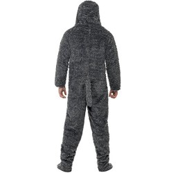 Smiffy's Adult Men's Fluffy Dog Costume, Hooded All in One, Party Animals, Serious Fun, Size L, 23605