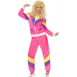 Smiffy's Adult Women's 80's Height of Fashion Shell Suit Costume, Jacket and Trousers, Back to the 80's, Serious Fun, Size