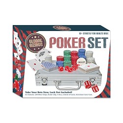 Global Gizmos Poker Set Chips Dice Cards in Aluminium Case (200 Pieces)