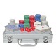 Global Gizmos Poker Set Chips Dice Cards in Aluminium Case (200 Pieces)