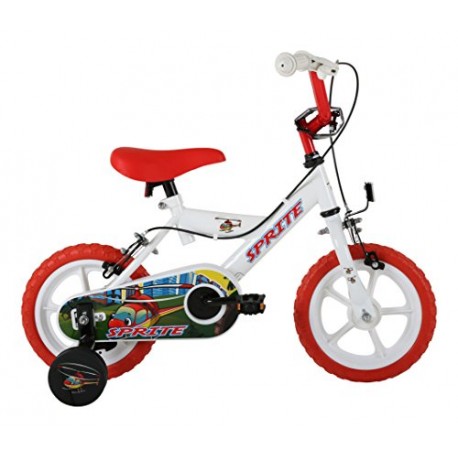 Sonic Sprite Kids' Kids Bike White 1 speed mag style wheels fully enclosed chainguard and easy reach brakes