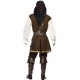 Smiffy's Adult Men High Seas Pirate Costume, Top, Short trousers, Baldric, Belt and Headscarf, Pirate, Serious Fun, Size M, 2622