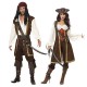 Smiffy's Adult Men High Seas Pirate Costume, Top, Short trousers, Baldric, Belt and Headscarf, Pirate, Serious Fun, Size M, 2622