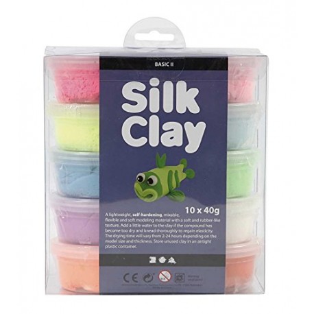 Creativ 10 x 40 g Silk Clay Assorted Colours Basic 1