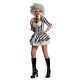 Rubie's Official Beetle Juice + Wig Ladies Fancy Dress Halloween Sexy Beetlejuice Costume Outfit
