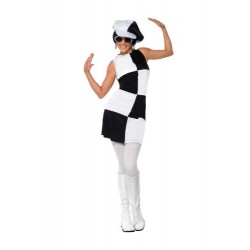 Smiffy's Adult Women's 1960's Party Girl Costume, Dress and Hat, 60's Groovy Baby, Serious Fun, Size
