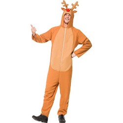 Smiffy's Adult Men's Reindeer Costume, Bodysuit, Reindeers, Christmas, Size XL, 26951