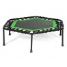 SportPlus Fitness Trampoline with Handle and Adjustable Handrail – Rebounder Ideal for Home Cardio Workout Training – Silent Bo