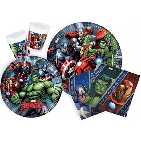 Ciao Y2509 Marvel Avengers Party Tableware for 24 People (112 Pieces