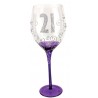 Boxer Tallulah Hand Decorated Clear Wine Glass with Gift Box, Age 21