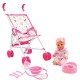 Mamatoy MMA35000 – Mama Mia Stroll around set, Baby doll that drinks and pees, with doll stroller and feeding accessories