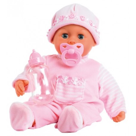 Bayer Design 15inch First Words Baby Doll in Lovely Outfit (Pink)