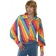 Smiffy's Adult men's Colour Shirt, Rainbow Colour Shirt, 70 Disco, Serious Fun, Size L, 35384