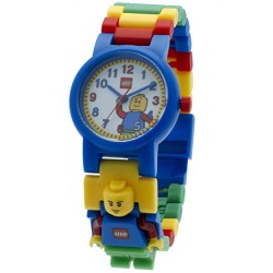 LEGO Classic Kids Minifigure Link Buildable Watch | blue/yellow | plastic | 28mm case diameter| analogue quartz | boy girl | off