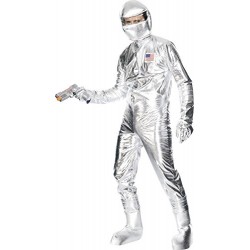 Smiffy's Adult men's Spaceman Costume, Jumpsuit, Hood, Gloves and Boot Covers, Troops, Serious Fun, Size M, 30821