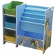 Liberty House Toys TF5007 Safari Book Display with Storage and 3 Fabric Bins