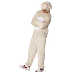 Smiffy's Men's Lamb Costume, Jumpsuit with Hood, Size