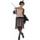 Smiffy's Adult Women's 1920's Coco Flapper Costume, Dress, Cigarette Holder, Necklace and Headpiece, 20's Razzle Dazzle, Serious