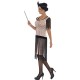 Smiffy's Adult Women's 1920's Coco Flapper Costume, Dress, Cigarette Holder, Necklace and Headpiece, 20's Razzle Dazzle, Serious
