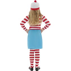 Smiffy's Children's Where's Wally? Wenda Costume, Top, Skirt, Glasses, Tights & Hat, Size