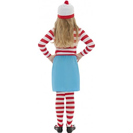 Smiffy's Children's Where's Wally? Wenda Costume, Top, Skirt, Glasses, Tights & Hat, Size