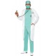 Smiffy's Adult Men's Doctor Costume, Top, trousers, Hat, Mask, Clear Name Tag and Coat, Accident and Emergency, Serious Fun, Siz