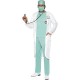 Smiffy's Adult Men's Doctor Costume, Top, trousers, Hat, Mask, Clear Name Tag and Coat, Accident and Emergency, Serious Fun, Siz