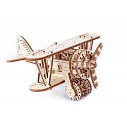 Wooden City WR304 – Biplan 3D Construction Kit Wooden Aircraft Model Kit – Craft and Build Quick and Simple, without Glue, Techn