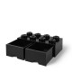 LEGO Brick Drawer 8 Knobs, 2 Drawers, Stackable Storage Box, 9.4 L, Black