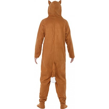 Smiffy's Adult Men's Fox Costume, All in one with Hood, Party Animals, Serious Fun, Size L, 27867