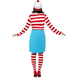 Smiffy's Women's Where's Wally? Wenda Costume, Top, Skirt, Glasses, Tights & Hat, Size