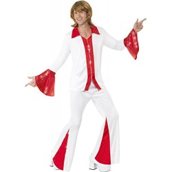 Smiffy's Adult Men's Super Trooper Costume, Shirt and Trousers, 70 Disco, Serious Fun, Size