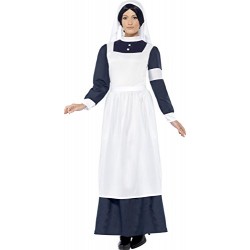 Smiffy's Adult Women's Great War Nurse Costume, Dress and Headpiece, Tales of Old England, Serious Fun, Size