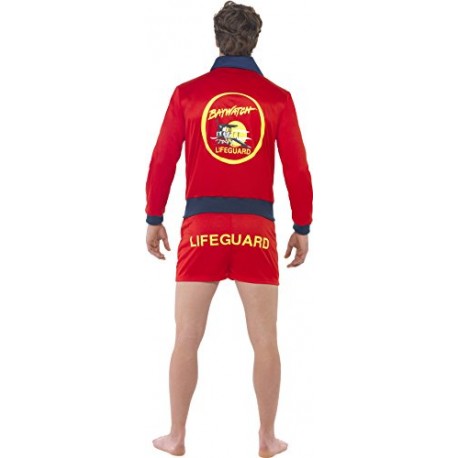 Smiffy's Adult Men's Baywatch Lifeguard Costume, Top and Shorts, Baywatch, Serious Fun, Size M, 20587
