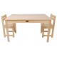 Tikk Tokk TBS11N Natural Little Boss Rectangular Table and Chairs