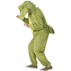 Smiffy's Adult Unisex Crocodile Costume, Jumpsuit with Hood, Party Animals, Serious Fun, Size