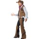 Smiffy's Adult Men's Fringe Cowboy Costume, Waistcoat, Chaps, Neckerchief and Hat, Western, Serious Fun, Size M, 22656