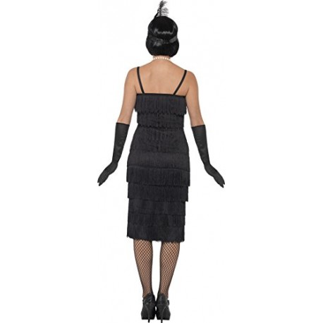 Smiffy's Adult Women's Flapper Costume, Long Dress, Headband and Gloves, 20's Razzle Dazzle, Serious Fun, Size M, 45502
