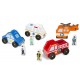 Melissa & Doug Emergency Vehicle Wooden Play Set With 4 Vehicles, 4 Play Figures